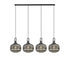 Atmore Black Chrome & Black Plate with 4 Pumpkin Shaped Glass Shades